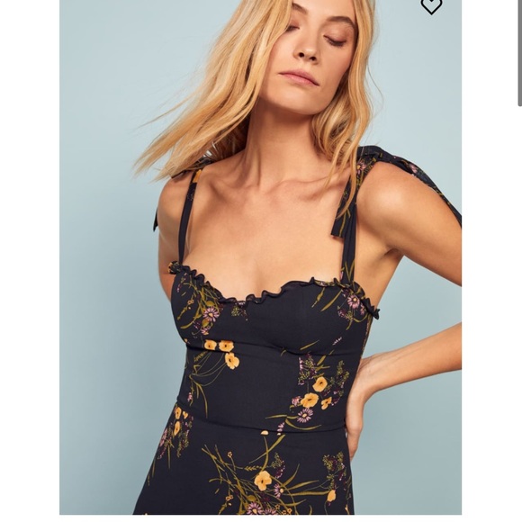 Reformation nikita dress Mademoiselle navy floral midi printed - Picture 2 of 9